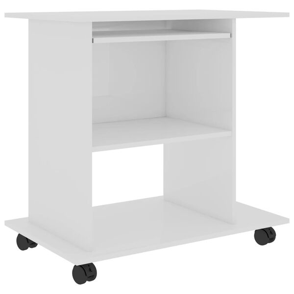 vidaXL Schreibtisch Hochglanz-Wei&szlig; 80x50x75 cm Holzwerkstoff