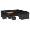 vidaXL Gartensofa-set 13 stk. Schwarz Poly-Rattan