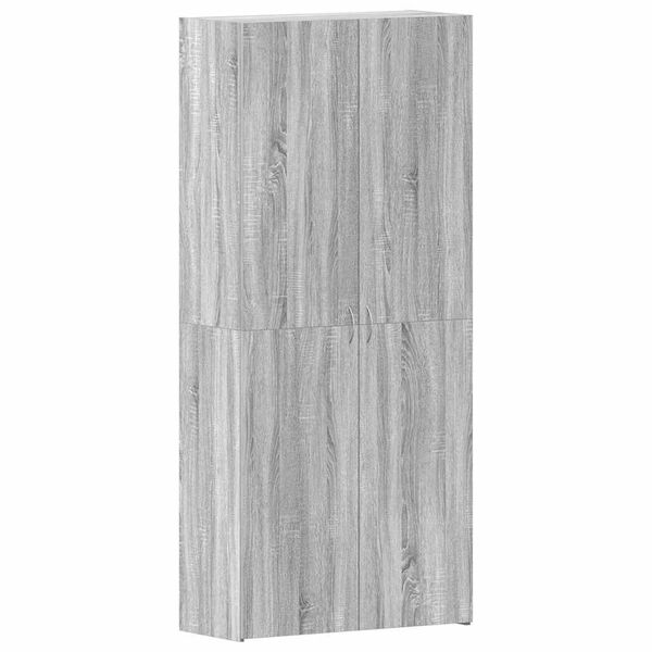 vidaXL Schuhschrank mit Regal Grau 80 x 35,5 x 180 cm Holzwerkstoff