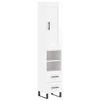 vidaXL Highboard Hochglanz-Wei&szlig; 34,5x34x180 cm Holzwerkstoff