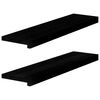 vidaXL Fensterb&auml;nke 2 Stk. Braun-Schwarz 80x20x2 cm Massivholz Eiche