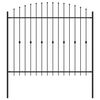 vidaXL Spie&szlig;zaun ASTEN 200 x 200 cm Pulverbeschichteter Stahl Schwarz
