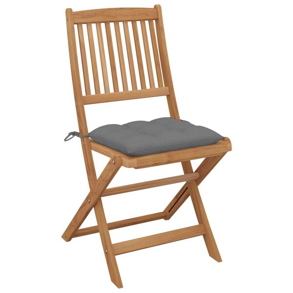 vidaXL Klappbare Gartenst&uuml;hle 4 Stk. mit Kissen Massivholz Akazie