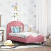 vidaXL Kinderbettgestell mit Kopfteil Rosa 70 x 140 cm Samt