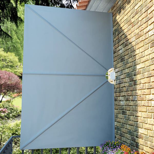 vidaXL Faltbarer Terrassen-Seitenf&auml;cher Grau 300&times;200 cm