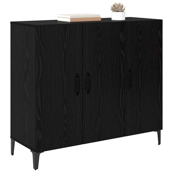 vidaXL Sideboard Schwarz Eichen-Optik 34 x 90 x 80 cm Holzwerkstoff