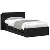 vidaXL Bettgestell mit Stauraum und Kopfteil Schwarz 90 x 190 cm
