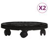 vidaXL Pflanzenroller 2 Stk. 30 cm Durchmesser Schwarz 170 kg