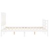 vidaXL Massivholzbett mit Kopfteil Wei&szlig; 140x190 cm