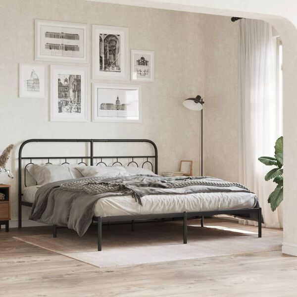 vidaXL Kopfteil Metall Schwarz 160 cm