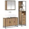 vidaXL Badezimmerm&ouml;bel-Set mit Regal 3 pcs Artisan-Eiche Holzwerkstoff