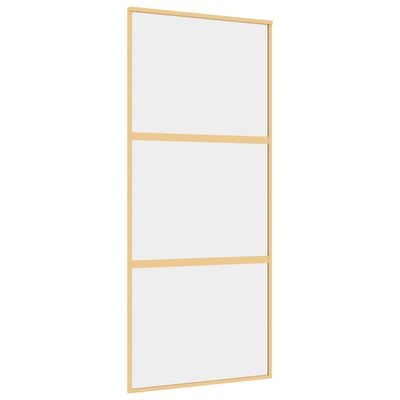 vidaXL Schiebetür Golden 90x205 cm ESG-Klarglas und Aluminium