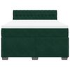 vidaXL Boxspringbett mit Matratze Dunkelgr&uuml;n 160x200 cm Samt