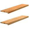 vidaXL Treppenstufen 2 Stk. Hellbraun 110x30x2 cm Massivholz Eiche