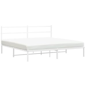vidaXL Bettgestell mit Kopfteil Metall Wei&szlig; 180x200 cm