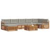 vidaXL Outdoor-Sofagarnitur mit Kissen 8 pcs Nat&uuml;rlich und Hellgrau