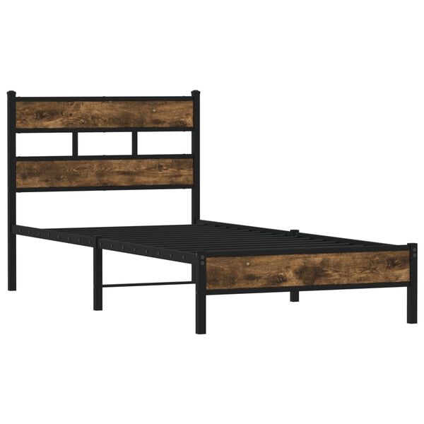 vidaXL Bettgestell ohne Matratze mit Kopfteil Sonoma-Eiche 100x190 cm