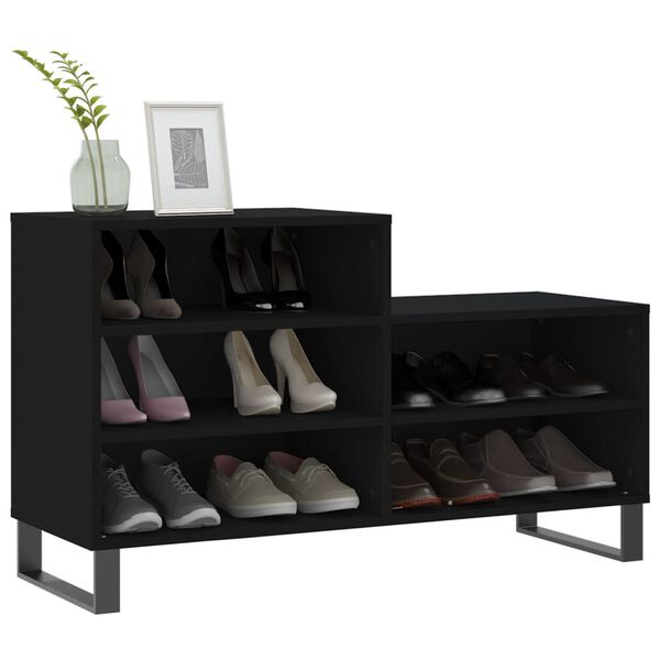 vidaXL Schuhregal Schwarz 102x36x60 cm Holzwerkstoff