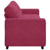 vidaXL | 3-Sitzer-Sofa | mit Kissen Weinrot Samt
