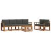 vidaXL Outdoor-Sofagarnitur mit Kissen 7 pcs Natur und Anthrazit