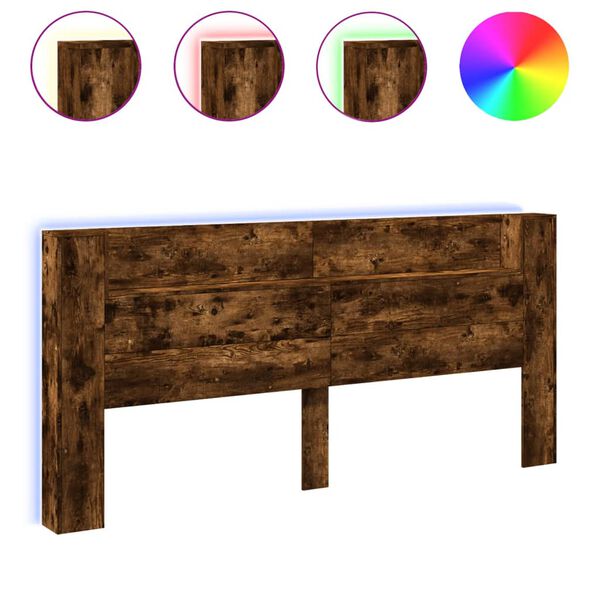 vidaXL LED-Kopfteil mit Ablage R&auml;uchereiche 220x16,5x103,5 cm