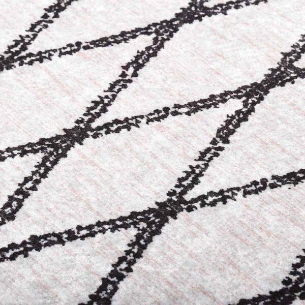 vidaXL Teppich Waschbar Schwarz und Wei&szlig; 120x170 cm