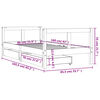 vidaXL Kinderbett mit Schubladen Schwarz 80x160 cm Massivholz Kiefer