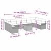 vidaXL Gartensofa-set mit Kissen 11 pcs Grau Poly-Rattan