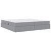 vidaXL Aufbewahrungsbett mit Matratze Hellgrau 200 x 200 cm Polyester