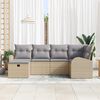 vidaXL Sofa Set mit Kissen mit Speicher Beige und Hellgrau Poly-Rattan