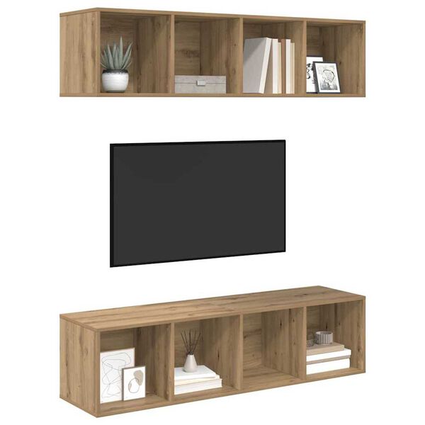 vidaXL TV-Schrankset 2 pcs Artisan-Eiche 37 x 37 x 142,5 cm