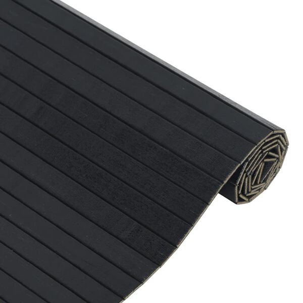 vidaXL Teppich Rechteckig Schwarz 60x300 cm Bambus