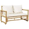 vidaXL 2-Sitzer Gartensofa mit Polstern Bambus