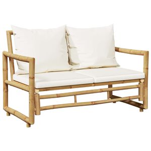 vidaXL 2-Sitzer Gartensofa mit Polstern Bambus
