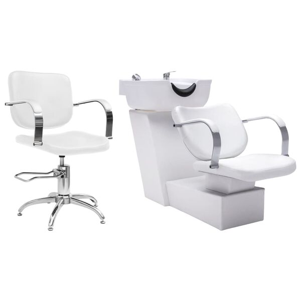 vidaXL Waschsessel mit Friseurstuhl Kunstleder