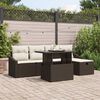 vidaXL Gartensofa-set mit Kissen 6 pcs Braun Poly-Rattan