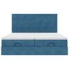 vidaXL Ottoman-Bett mit Matratzen & LED Dunkelblau 200x200 cm Samt