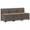 vidaXL 3-Sitzer Garten Sofa mit Kissen Rattan-Look 3-Sitzer PP
