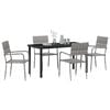 vidaXL Garten Essgruppe mit Kissen 5 pcs Grau Poly-Rattan