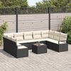 vidaXL Sofa Set mit Kissen 10 pcs Braun und Creme Poly-Rattan
