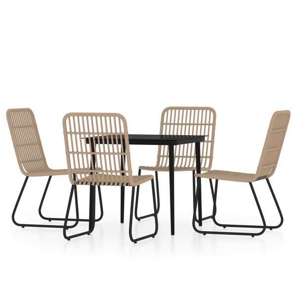 vidaXL 5-tlg. Garten-Essgruppe Eichen-Optik