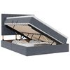 vidaXL LED-Speicherbett mit Matratze Dunkelgrau 140 x 200 cm Samt