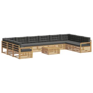 vidaXL Sofagarnituren 11 stk. Wei&szlig; und Anthrazit Polyester