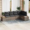 vidaXL Gartensofa-set mit Kissen 5 pcs Grau Poly Rattan