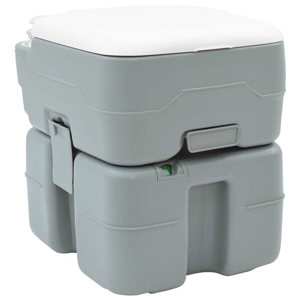 vidaXL Camping-Toilette Grau 41,5 x 36,5 x 42 cm