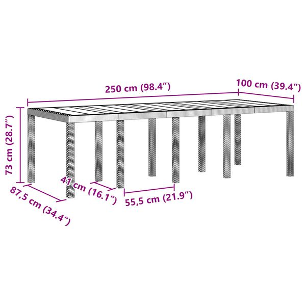 vidaXL Garten Essgruppe 9 pcs Wei&szlig; Polypropylen