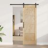 vidaXL Schiebet&uuml;r Braun 73,5 x 211 cm Massives Kiefernholz