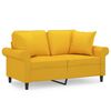 vidaXL 2-Sitzer-Sofa mit Kissen Hellgelb 120 cm Stoff
