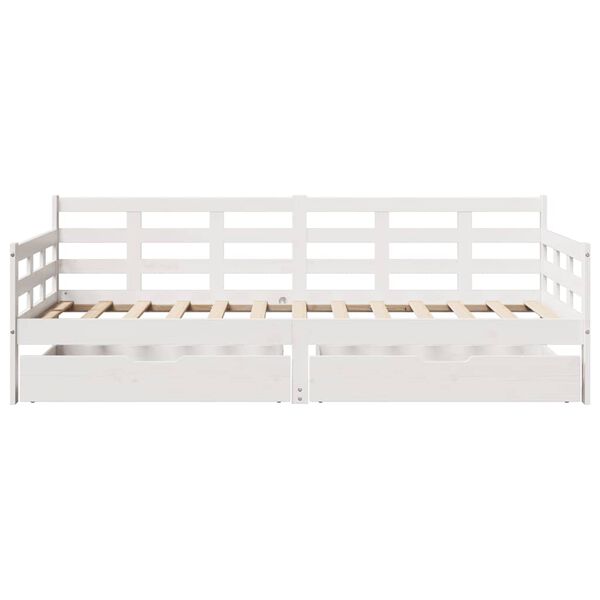 vidaXL Tagesbett mit Schubladen Wei&szlig; 90x190 cm Kiefernholz