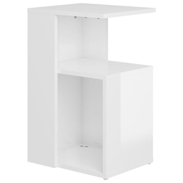 vidaXL Beistelltisch Hochglanz-Wei&szlig; 36x30x56 cm Holzwerkstoff